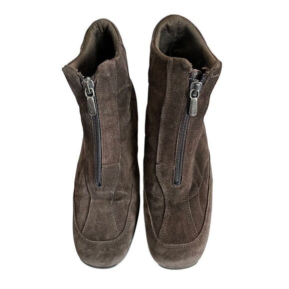 AQUATALIA by Marvin K Womens 6 Zip Front Wedge Weatherproof Brown Quilted Look S - Picture 6 of 11